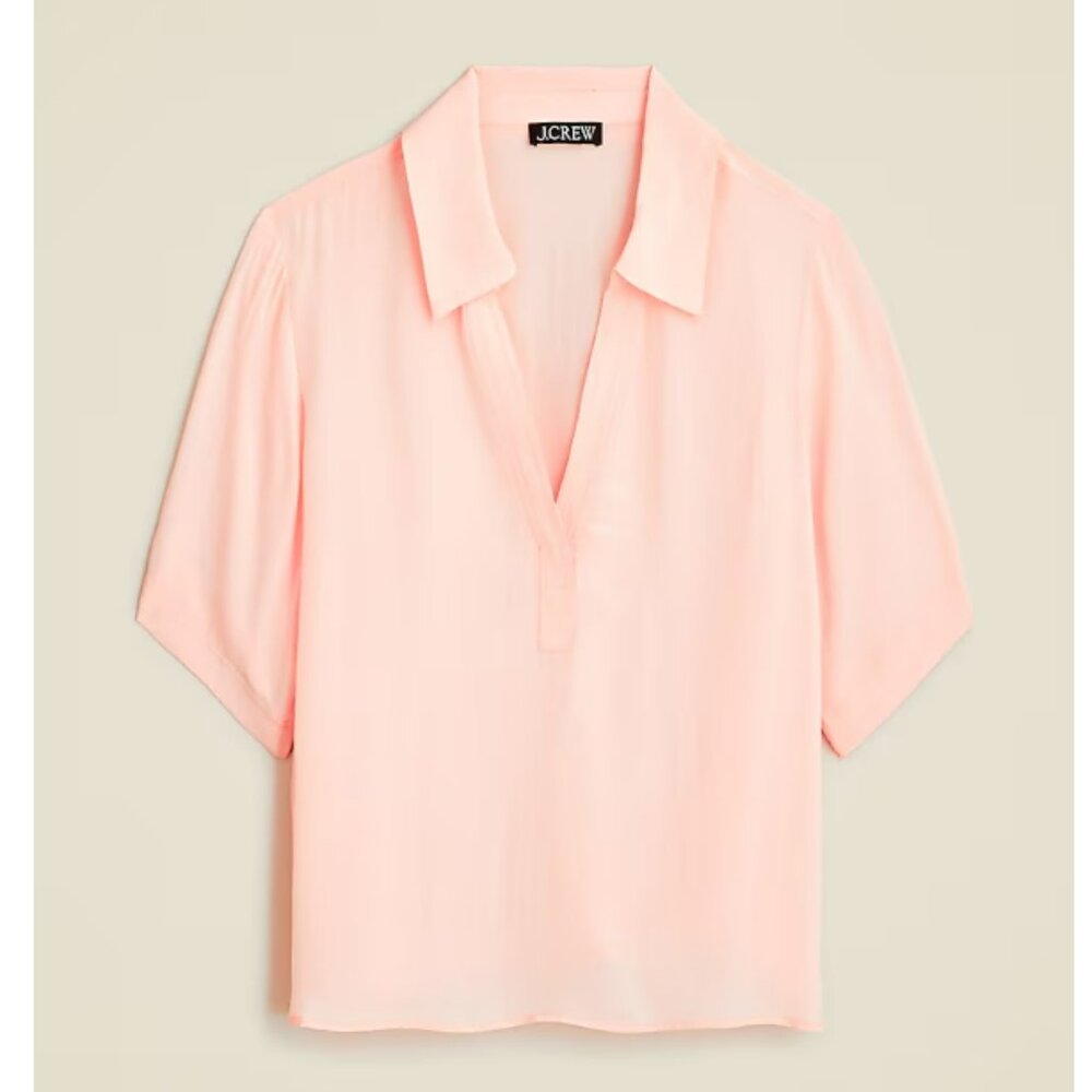 NWT J.Crew Bungalow Popover Top in Crepe de Chine - Size Small
